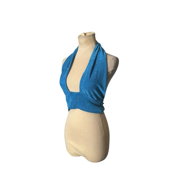 Dealmore blue halter crop top size Medium - Picture 11 of 16